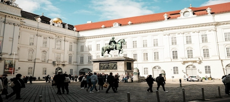Josefsplatz in Vienna with Emperor Joseph II’s equestrian statue and surrounding palace façades