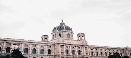 Natural History Museum Vienna with its central dome and rows of arched windows
