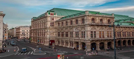 Vienna State Opera with its green roof and arched stone façade